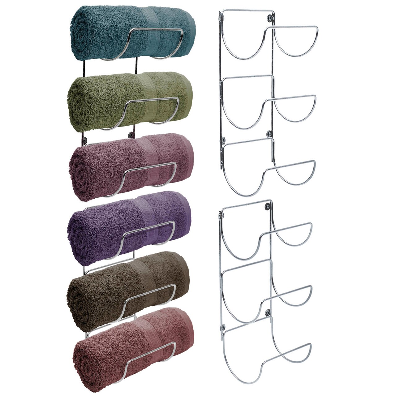 Sorbus Metal Wall Mounted Bathroom Towel Rack - Organizer for Towels, Washcloths, Hand Towels, Linens, Ideal for Bathroom, Spa, Salon
